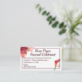 Carte De Visite Fleur Lily célébrant funéraire (Debout devant)