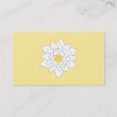 Carte De Visite Fleur Lily de l'eau. Blanc et Jaune. Style 2. (Dos)