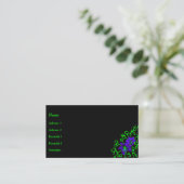 Carte De Visite Fleur Lily violette sur noir (Debout devant)