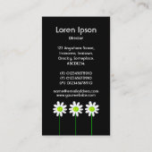 Carte De Visite Fleur longue tige - Noir (Dos)