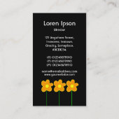 Carte De Visite Fleur longue tige V - Noir (Dos)