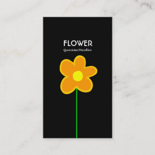 Carte De Visite Fleur longue tige V - Noir