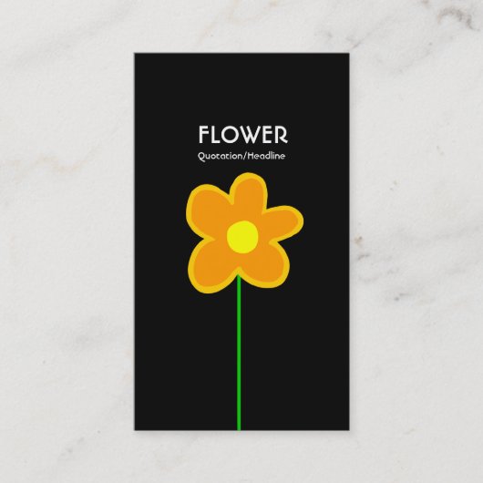 Carte De Visite Fleur longue tige V - Noir (Devant)