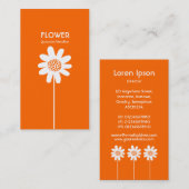 Carte De Visite Fleur longue tige VI - Orange (Devant / Derrière)