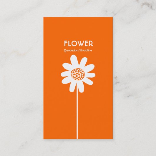 Carte De Visite Fleur longue tige VI - Orange (Devant)