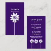 Carte De Visite Fleur longue tige VI - violet profond (Devant / Derrière)