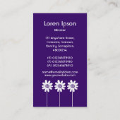 Carte De Visite Fleur longue tige VI - violet profond (Dos)