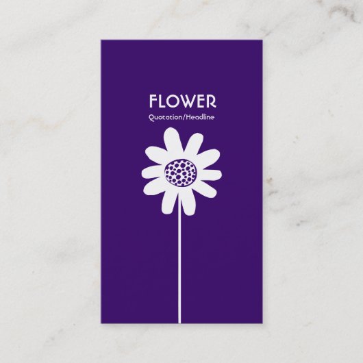 Carte De Visite Fleur longue tige VI - violet profond (Devant)
