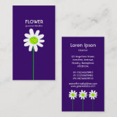 Carte De Visite Fleur longue tige - Violet profond (Devant / Derrière)