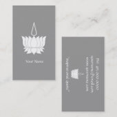 Carte De Visite Fleur Lotus blanche (Devant / Derrière)
