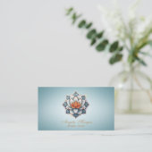 Carte De Visite Fleur Lotus Bleu Professionnel (Debout devant)