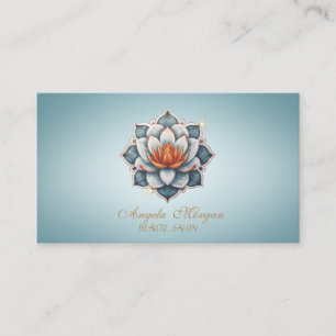 Carte De Visite Fleur Lotus Bleu Professionnel