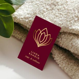 Carte De Visite Fleur Lotus d'or   Ruby   massage bien-être yoga