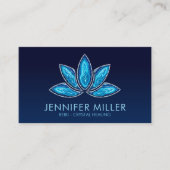 Carte De Visite Fleur Lotus - Géode Agate Bleu (Devant)