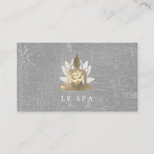 Carte De Visite Fleur Lotus / Gris marbré | Yoga (Devant)