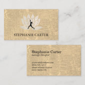 Carte De Visite Fleur Lotus | Instructeur de yoga (Devant / Derrière)