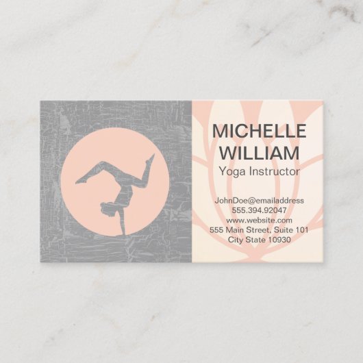 Carte De Visite Fleur Lotus | Logo de Yoga Studio (Devant)