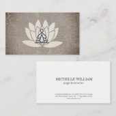 Carte De Visite Fleur Lotus | Main | Pose assise Yoga | Enseignant (Devant / Derrière)
