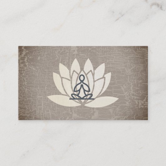 Carte De Visite Fleur Lotus | Main | Pose assise Yoga | Enseignant (Devant)