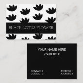 Carte De Visite Fleur Lotus noire (Devant / Derrière)
