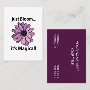 Carte De Visite Fleur Magique Violet Fleur Juste Bloom Sa Magique
