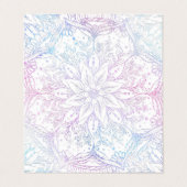 Carte De Visite Fleur Mandala bleu rose magique (Extérieur déplié)