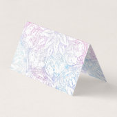 Carte De Visite Fleur Mandala bleu rose magique (Dos)