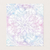 Carte De Visite Fleur Mandala bleu rose magique (Intérieur déplié)