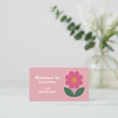 Carte De Visite Fleur & Manucure Rose (Debout devant)