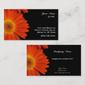 Carte De Visite fleur marguerite gerbéra orange (Devant / Derrière)