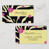 Carte de visite Fleur marguerite Zebra Jaune PB (Devant / Derrière)