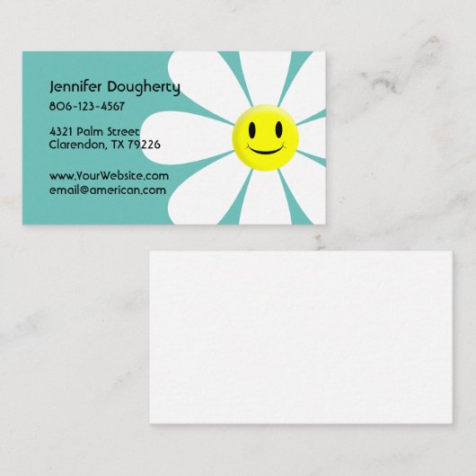 Carte De Visite Fleur mignonne (Devant / Derrière)