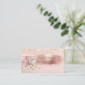 Carte De Visite Fleur Mixer, Confetti Or, Brosse (Debout devant)