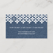Carte De Visite Fleur moderne bleu marine et blanc (Dos)