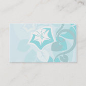 Carte De Visite Fleur moderne bleue turquoise et vigne de feuille (Dos)