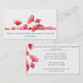 Carte De Visite Fleur moderne de pavot rouge d'aquarelle de *~* (Devant / Derrière)