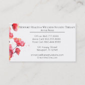 Carte De Visite Fleur moderne de pavot rouge d'aquarelle de *~* (Dos)