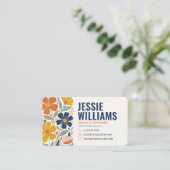 Carte De Visite Fleur Moderne Rétro Coloré (Debout devant)
