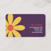 Carte De Visite Fleur Moderne Violet Rétro (Dos)