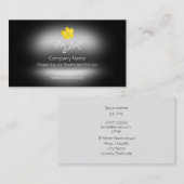 Carte De Visite Fleur Monogram Buttercup, aspect métal (Devant / Derrière)