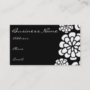Carte de visite Fleur Noir & Blanc