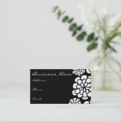 Carte de visite Fleur Noir & Blanc (Debout devant)
