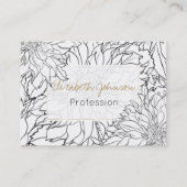 Carte De Visite Fleur noire et blanche Dahlia (Devant)
