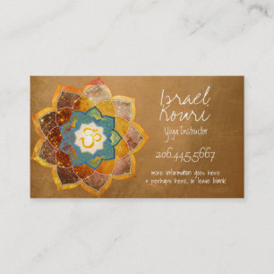 Carte De Visite Fleur Om doré Mandala Design Gold