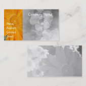Carte De Visite fleur orange dans le gris (Devant / Derrière)