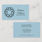 Carte de visite Fleur Pacifique, Bleu Clair (Devant / Derrière)