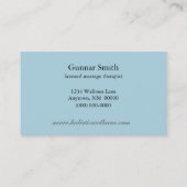 Carte de visite Fleur Pacifique, Bleu Clair (Dos)