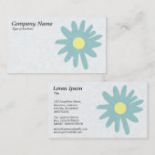 Carte De Visite Fleur papier - Bleu Vert (Devant / Derrière)