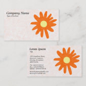 Carte De Visite Fleur papier - orange (Devant / Derrière)
