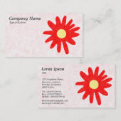 Carte De Visite Fleur papier - Rouge (Devant / Derrière)